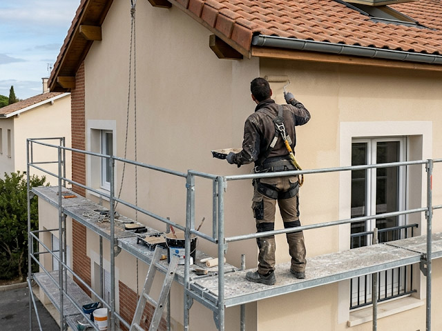 Peinture de boiseries de toit et protection des façades de maison